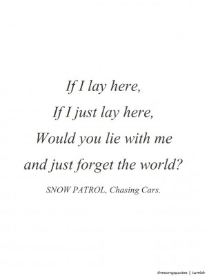 Snow Patrol, Chasing Cars.LISTEN TO AUDIO.About the song: Frontman ...