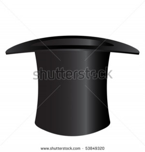 Upside Down Top Hat Clip Art Top hat isolated on white - an