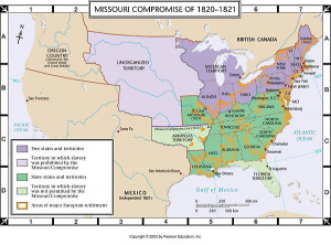 Missouri Compromise 1820 Slavery Map