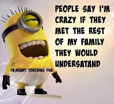 ... quote crazy family quotes funny quote funny quotes humor minions