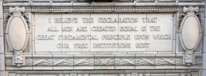 quote on the building’s south side from Lincoln’s letter to the ...
