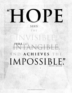 Have hope in yourself and your abilities.
