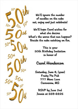 Birthday Party 50th Invite