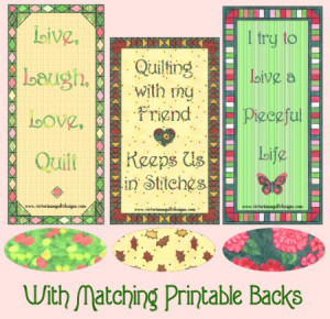 These free printable quilty bookmarks are a Thank You for visiting.