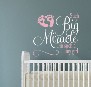 Quote Decals Big Miracle decal Nursery Girls Room Wall Stickers for ...