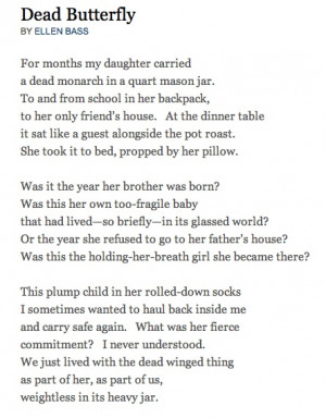 Dead Butterfly: Ellen Bass