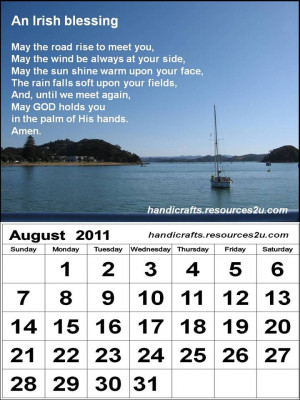August 2011 Calendar encouraging quote