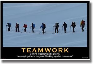 ... NEW Motivational TEAMWORK POSTER - Henry Ford Quote - Sports Ski Team