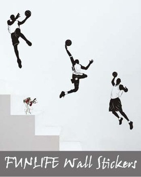 funlife]-10pcs lot basketball Player sports Boy teen's Room vinyl ...