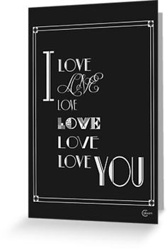 Love You' Art Deco Style / Greeting card/ Valentines Day card / 1920s ...