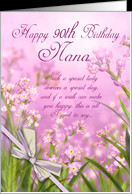 Nana 90th Birthday Greeting Card - Floral - Nana card - Product ...
