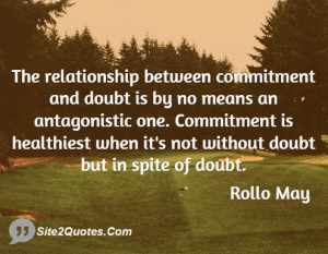 commitment and doubt is by no means an antagonistic one. Commitment ...