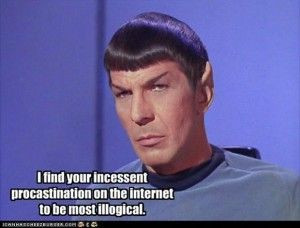 Um...sorry, Spock... Mustn't be illogical. I'll get off now...