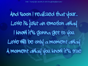 An Emotion Away - Alanis Morissette Song Lyric Quote in Text Image