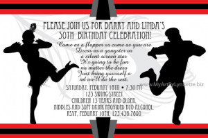 Roaring 1920's Flapper couple Birthday invitation or Swing Dance party ...