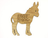 George Orwell Animal Farm Benjamin Quote Laser Cut Etched Wood Donkey ...
