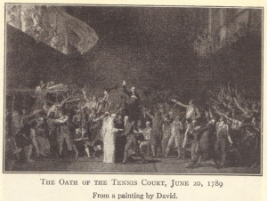 The Oath of the Tennis Court, June 20, 1789. From a painting by David.