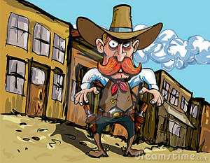 Cartoon Cowboy With Sixguns