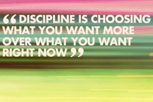 Discipline, I need more of this