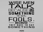 Wise Man, Wise men talk Because they have something to say...-Plato