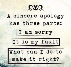 sincere Apology Has Three Parts