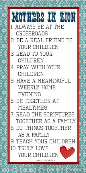 Great advice for mothers.