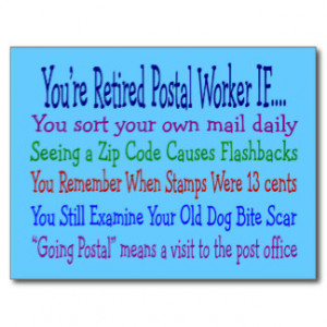 Retired Postal Worker Sayings T-Shirts & Gifts Postcard