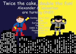 Batman and Superman Superhero Birthday Invitations - Printable or ...