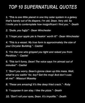 ... to ask a Supernatural fan to do because there are SO many good quotes
