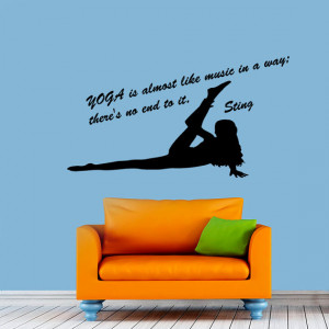 Wall Decals Sting Quote Yoga is Almost like Music in a Way Woman Girl ...