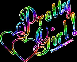 Glitter Graphic Comment: Pretty Girl Rainbow Glitter Text
