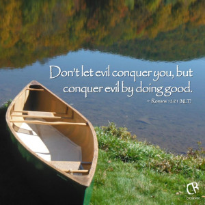 Don't let evil conquer you, but conquer evil by doing good. ~ Romans ...