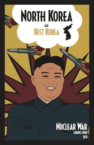 In the first one I photoshopped a picture of Kim Jong-un over Jesus ...