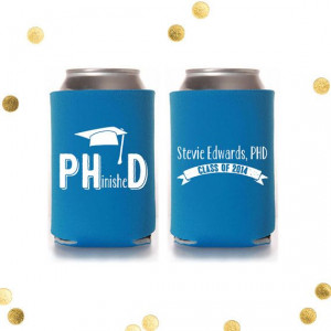 PHinished - PHD Graduation Koozie - Finally Finished - Custom Party ...