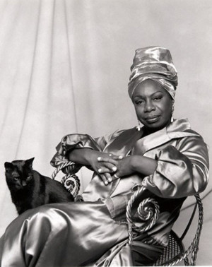 Nina Simone and kitten.