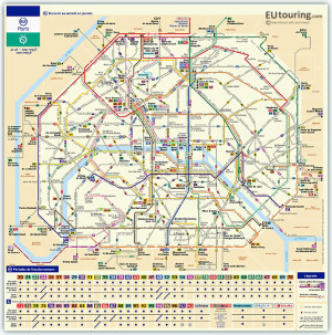 Paris Bus Route Maps With City Street Plan In PDF Or Image File