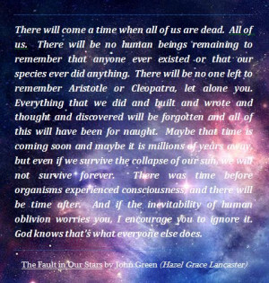 Hazel Grace's oblivion speech from 'The Fault in Our Stars' by John ...