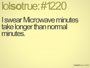 swear Microwave minutes take longer than normal minutes.