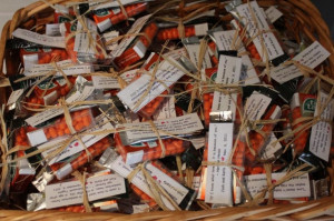 ... wedding favors...orange tic tacs, arnold palmer drink mix and quotes