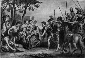 Abigail presents her gifts to David.