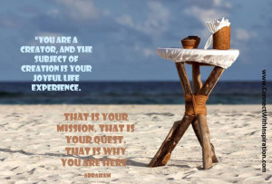 Law of Attraction, That Is Why You Are Here quote, beach antique table