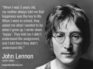 John Lennon Quote Happy School