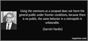 Using the commons as a cesspool does not harm the general public under ...