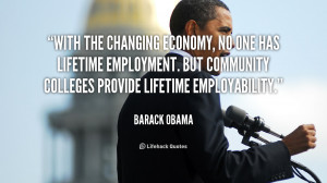With the changing economy, no one has lifetime employment. But ...