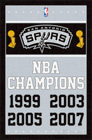 San Antonio Spurs NBA Champions Sports Poster Poster