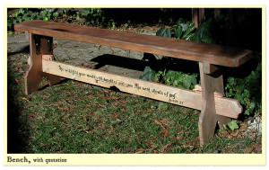 folding bench with Bible quotation