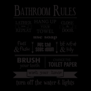 Bathroom Rules Wall Quotes™ Decal