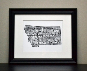 MONTANA Cities Collage Print (Customize OR Choose Your Own State). $12 ...