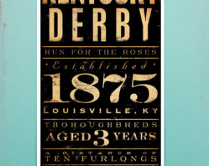 Kentucky Derby typography illustrat ion graphic artwork signed giclee ...
