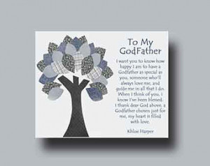 ... Godchild - Godfather Baptism Keepsake - Godfather Christening - TREE